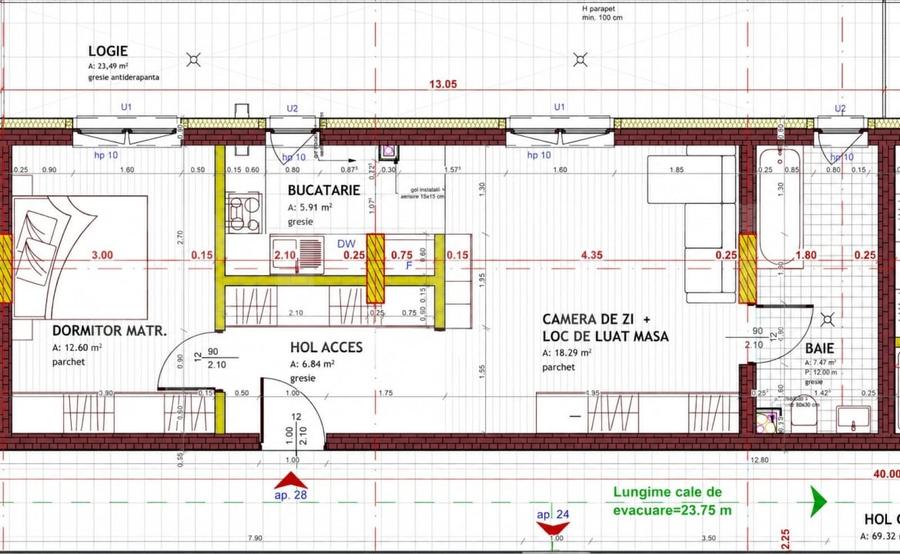 Apartament 2 camere, terasa 24 mp, 51 mp, garaj, Eroilor - 8