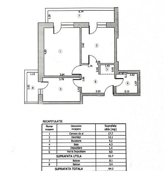 Apartament cu 2 camere decomandat în Theodor Pallady
