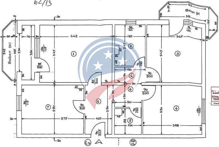 Apartament cu 3 camere decomandat în Central