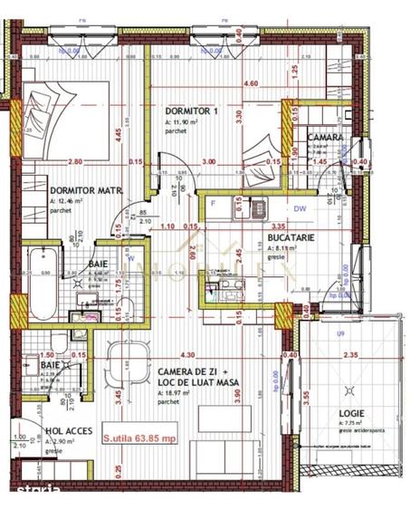 Apartament cu 3 camere în Florești
