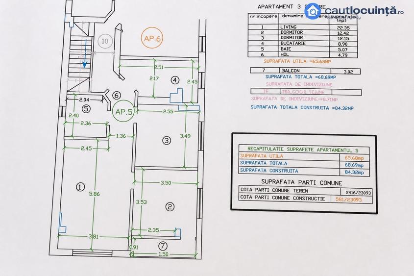 Apartament cu 3 camere în Bucureștii Noi