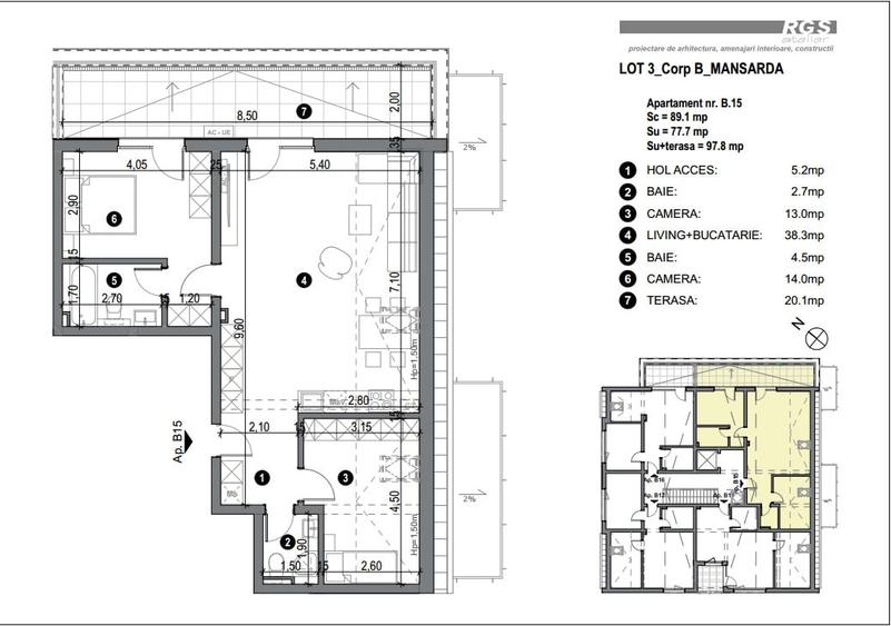 Apartament cu 2 camere semidecomandat în Freidorf