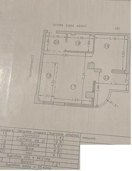 Apartament cu 2 camere decomandat în Ultracentral