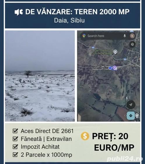 Teren de 2000 mp, în Daia