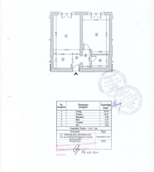 Apartament cu 2 camere decomandat în Pipera