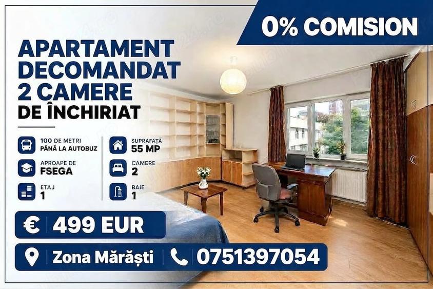 Apartament cu 2 camere decomandat în Mărăști