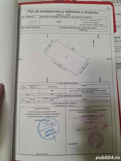 Teren de 2600 mp, în Bentu