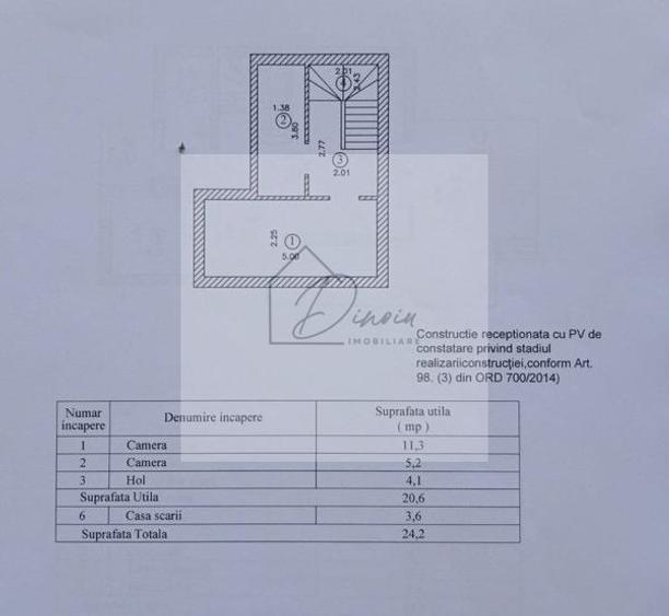 Casă individuală cu 3 camere cu Canalizare în Central