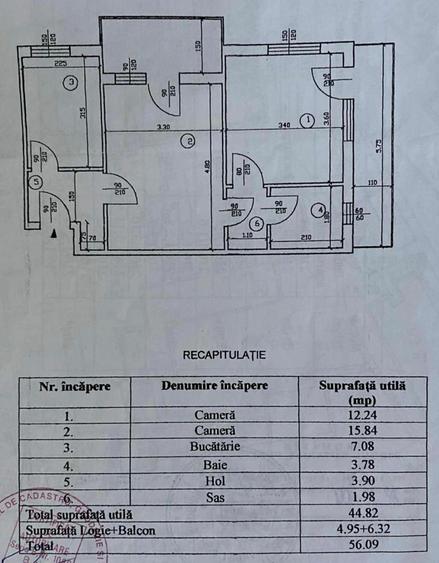 Apartament cu 2 camere decomandat în Podu Roș
