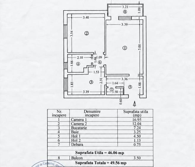 Apartament cu 2 camere circular în City Park Mall