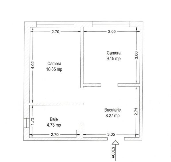 Apartament cu 2 camere decomandat în Circumvalațiunii