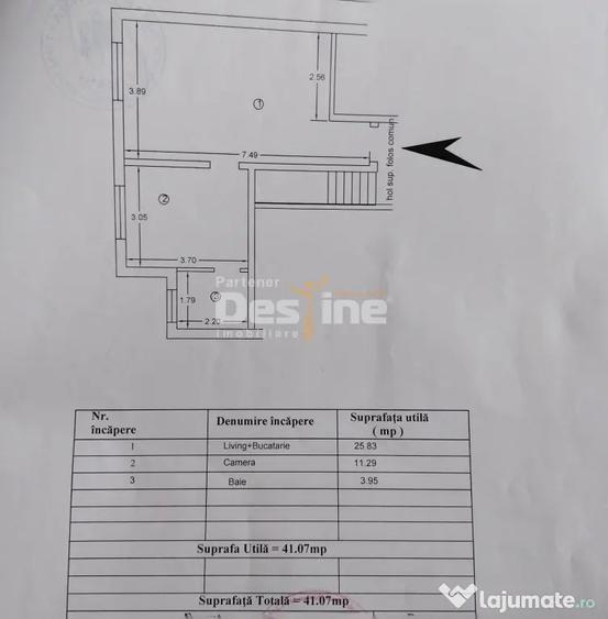 Apartament cu 2 camere semidecomandat, mobilat în Breazu