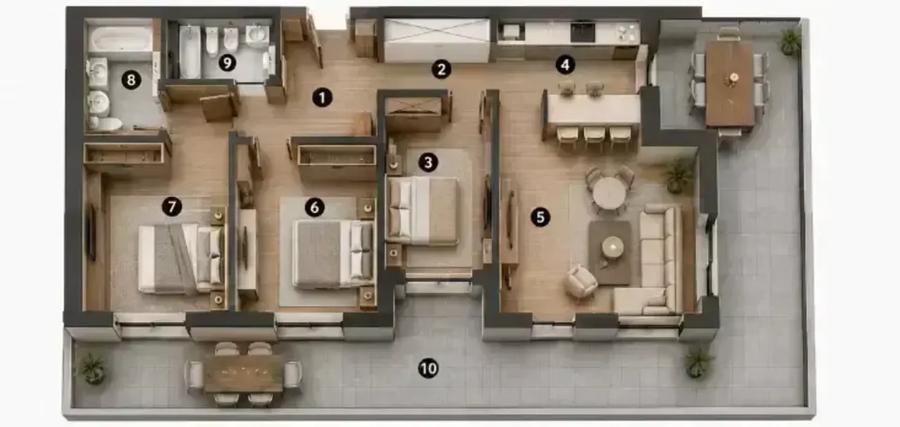 Apartament cu 4 camere decomandat în Barbu Văcărescu