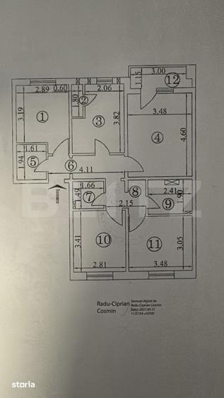 Apartament cu 4 camere decomandat, mobilat în Galata