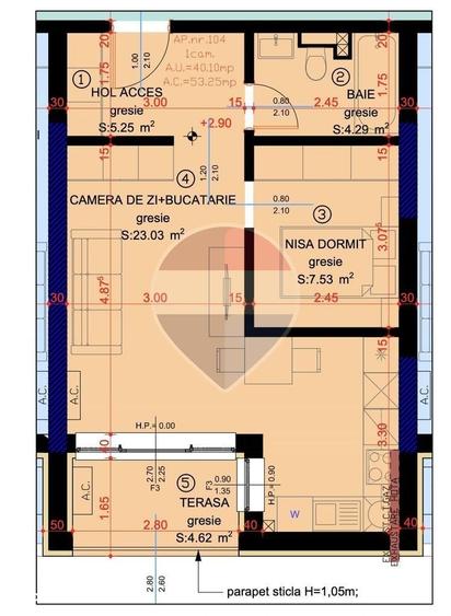 Apartament cu 2 camere în Tărian