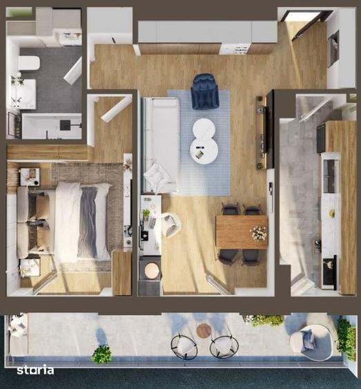 Apartament cu 2 camere semidecomandat în Bulgaria