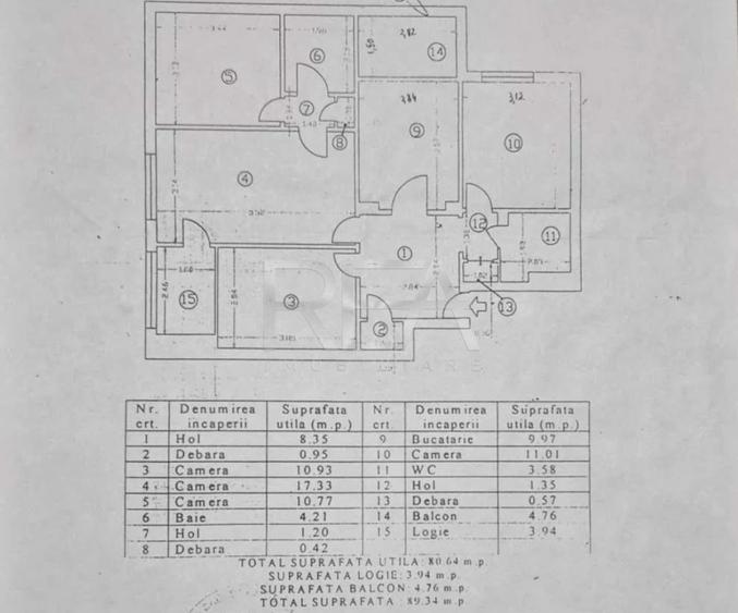 Apartament cu 4 camere decomandat, mobilat în Gorjului