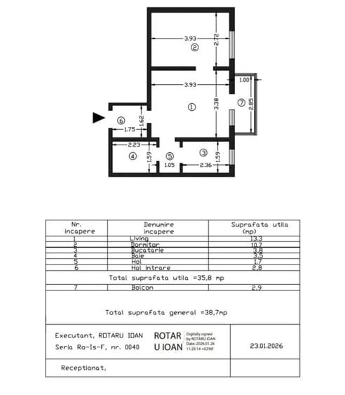 Apartament cu 2 camere nedecomandat în Alexandru cel Bun