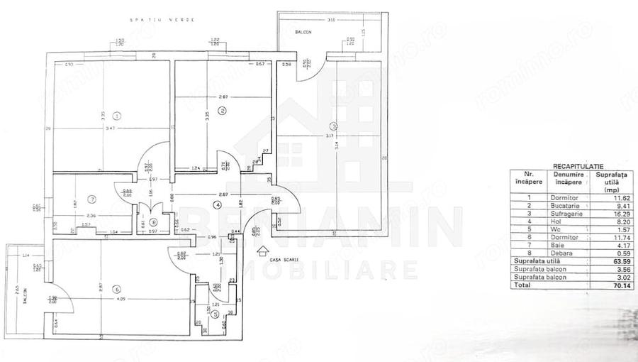 Apartament cu 3 camere decomandat în 1 Mai