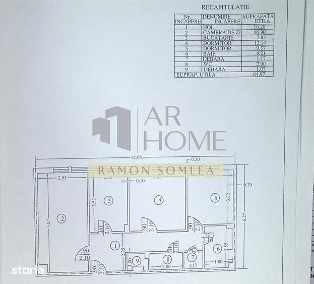 Apartament cu 3 camere decomandat în Ultracentral