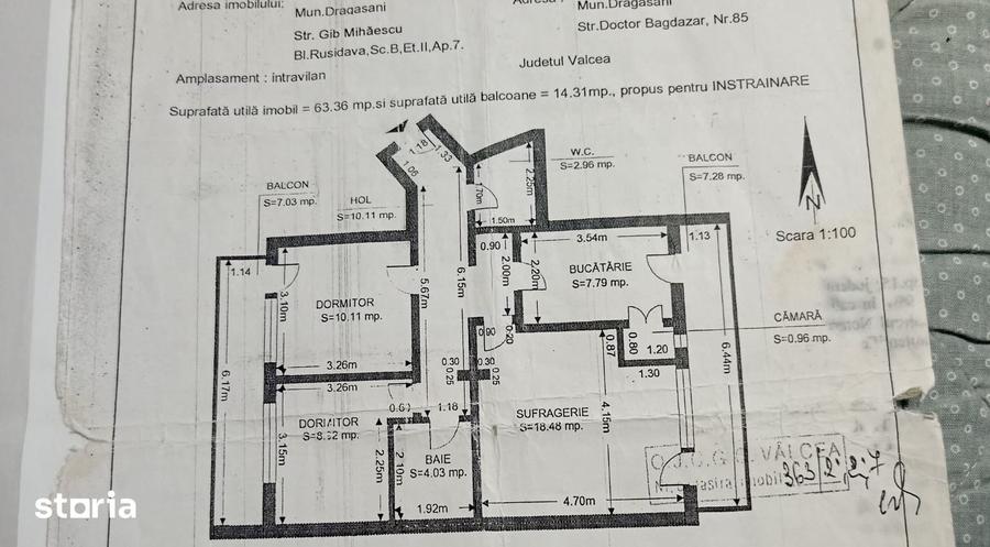 Apartament cu 3 camere decomandat în Central