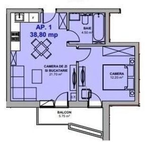 Apartament cu 3 camere în Central
