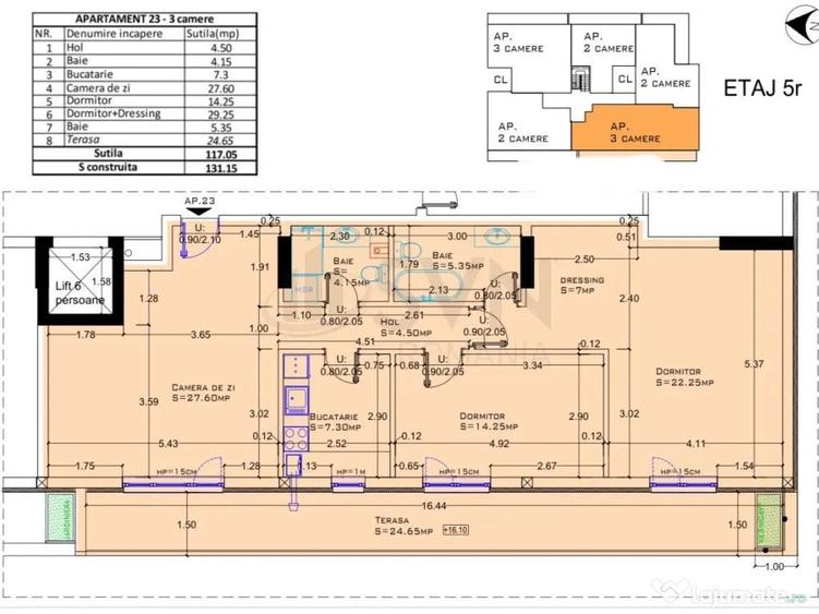 Apartament cu 4 camere semidecomandat în Aviației