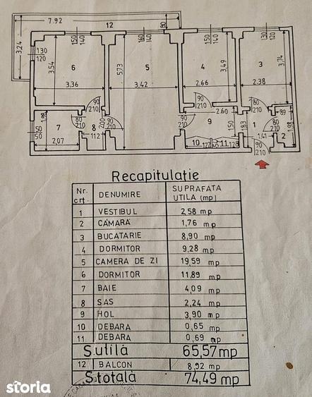 Apartament cu 3 camere semidecomandat, mobilat în Obor