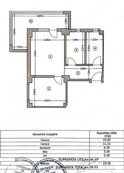 Apartament cu 2 camere semidecomandat în Militari