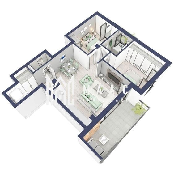 Apartament cu 3 camere în Turnișor