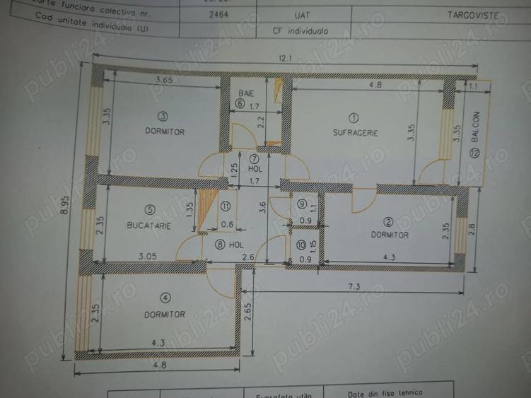 Apartament cu 4 camere decomandat în Aleea Trandafirilor