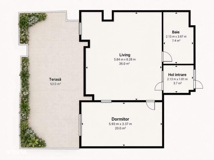 Apartament cu 2 camere în Șoseaua Nordului