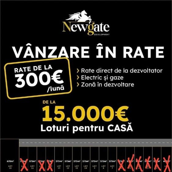Teren Construcții intravilan de 500 mp, în Adunații-Copăceni