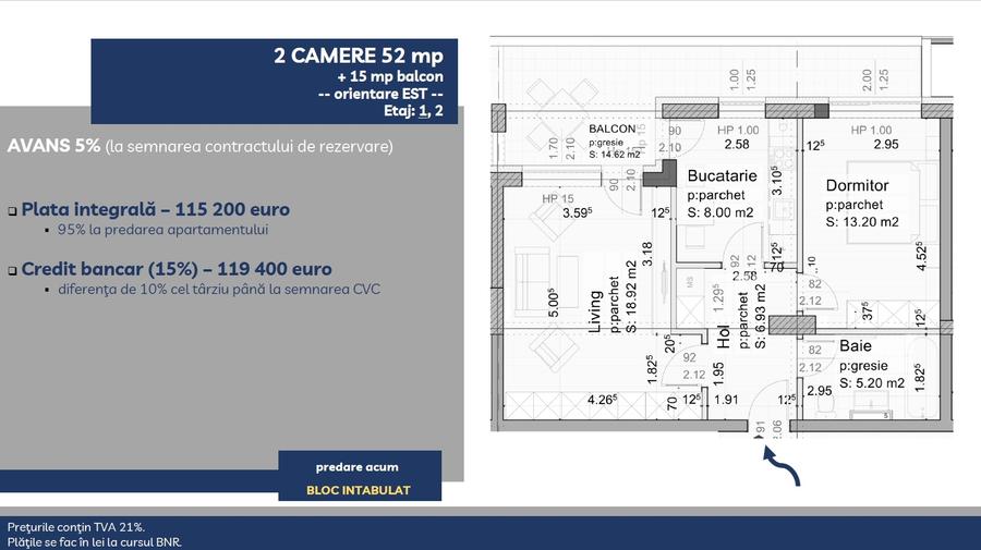 Apartament cu 2 camere decomandat în 13 Decembrie
