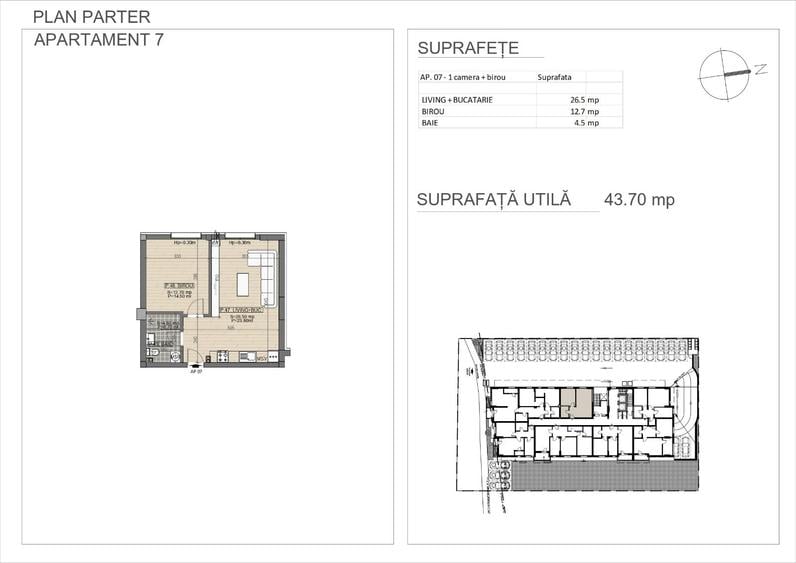 Apartament cu 2 camere în Progresul