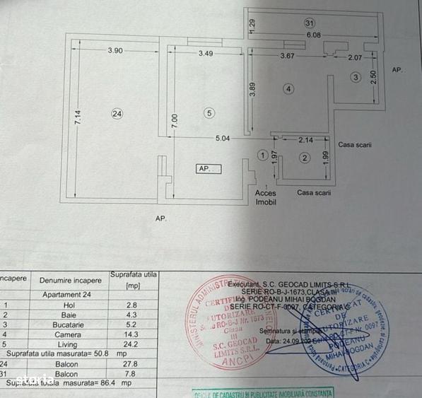 Apartament cu 2 camere în Mamaia