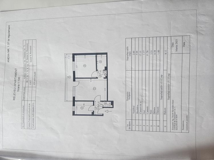 Apartament cu 2 camere semidecomandat în Olteniței