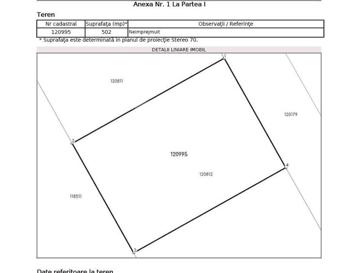 Teren Construcții intravilan de 703 mp, în Corbeanca