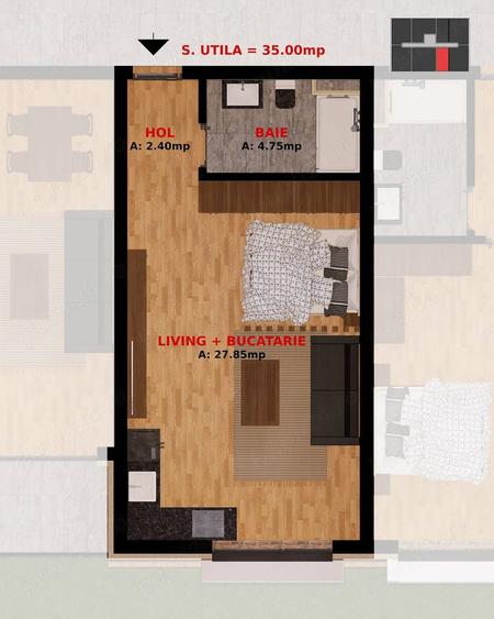 Apartament cu 2 camere decomandat în Fundeni
