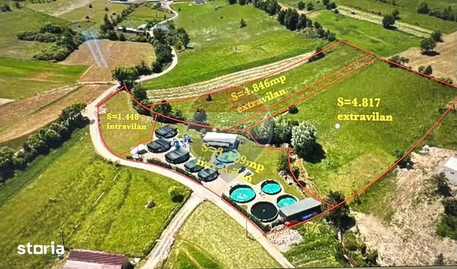 Teren intravilan 4577 mp cu pastravarie func?ionala, comision 0% - 6
