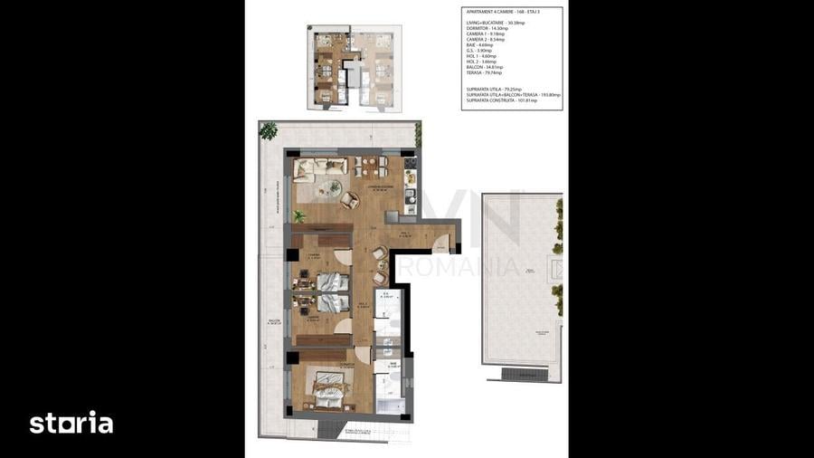Apartament cu 4 camere în Centrul Civic