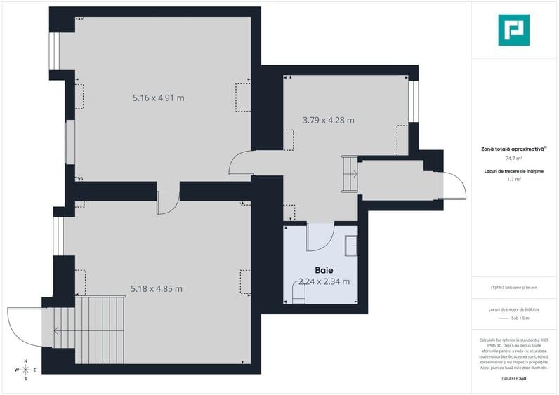 Apartament cu 2 camere semidecomandat în Boul Roșu