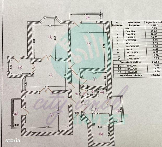 Apartament cu 4 camere, mobilat în Unirii