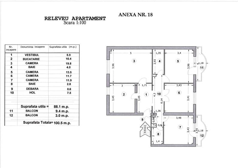 Apartament cu 4 camere decomandat în Olteniței