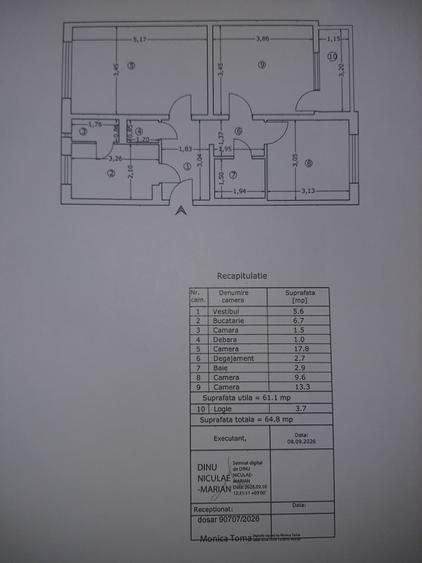 Apartament cu 3 camere decomandat în Militari