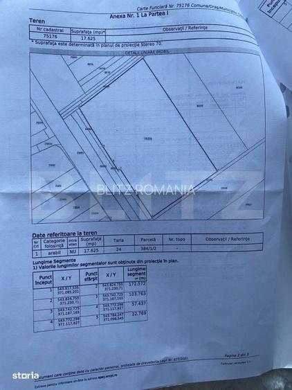 Teren extravilan, 17.625 mp, zona Bungetu - deschidere la DN