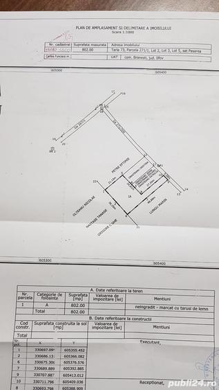 Teren de 802 mp, în Brănești
