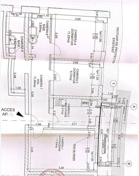 Apartament cu 3 camere decomandat, mobilat în Țiglina 1
