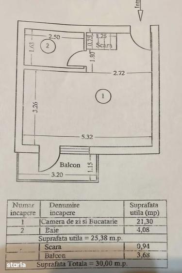 Apartament cu 2 camere în Central