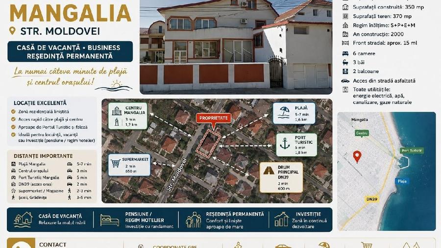 Casă individuală cu 6 camere cu Teren 370 Mp în Nord